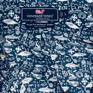 Vineyard Vines Nautical print shirt. Large